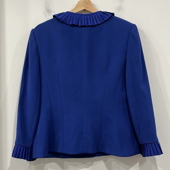Vintage Sunny Choi Sapphire Button up Blazer Jacket Ruffle size 8 - Picture 5 of 11